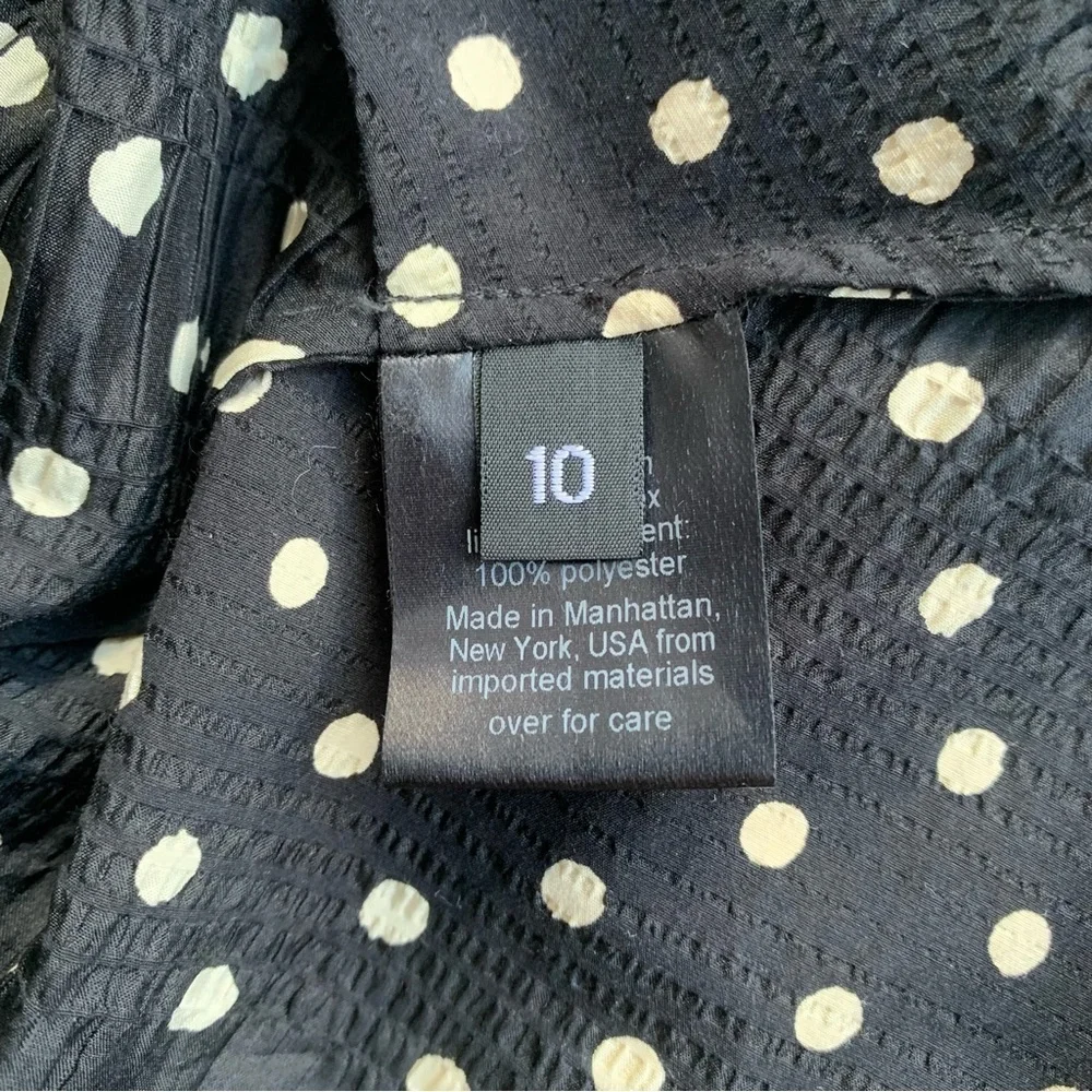 Rachel Comey New Delirium Silk Polka Dot Ruched Midi Short Sleeve Dress Black - Picture 11 of 14